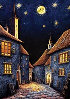 Art Puzzle jigsaw Medieval Inn Night - 500 pieces puzzle game