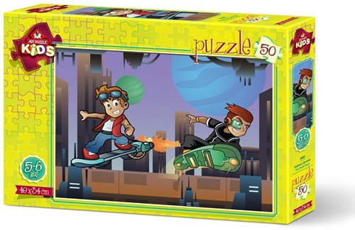 Art Puzzle XXL Jigsaw Skater Boys 50 Pieces Plastic Kids Puzzle-2
