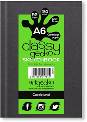 Artgecko sketchbook A6 portrait 150gsm 46 sheets white creative drawing