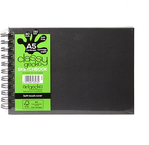 Artgecko Artgecko Classy Spiraal Schetsboek A5 Landschap 150gr 40 vel Wit