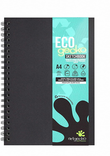 Artgecko Artgecko Eco Spiraal Schetsboek A4 150gr 40 vel Wit