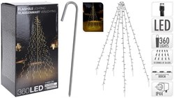 Home & Styling flagpole Christmas lights 8 meter warm white LED garden
