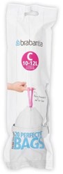 Brabantia bin liners PerfectFit C 10-12 litre 20 pieces white