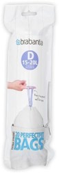 Brabantia bin liners PerfectFit D 15-20L 20 pieces white drawstring