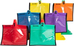Spordas cone folders set - 6 pieces - colorful station folders for sports and play