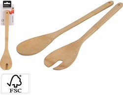 Excellent Houseware salad serving set wood 2-piece brown kitchenware