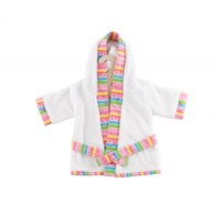 Heless doll bathrobe - bathrobe for doll 28-35cm white pink polyester