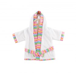 Heless doll bathrobe - bathrobe for doll 28-35cm white pink polyester