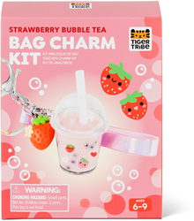 Tiger Tribe Bag Charm Kit - Bubble Tea Keychain Craft Set for Kids