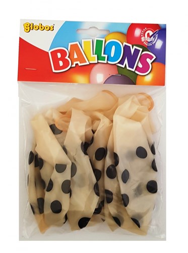 Globos transparent balloons with black dots - party decoration set