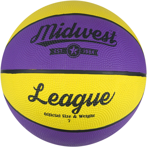 Midwest basketball League yellow-purple size 7 for kids and clubs