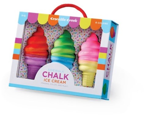 Crocodile Creek sidewalk chalk ice cream set - colorful outdoor toy 3+