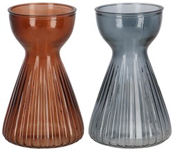 Esschert Design glass bulb vase ribbed amaryllis decorative vase