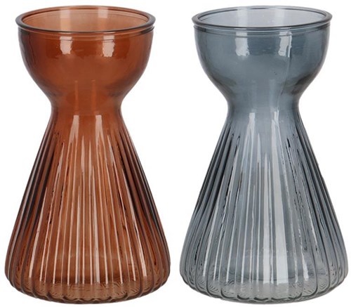 Esschert Design glass bulb vase ribbed amaryllis decorative vase