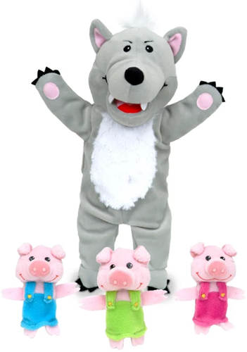 Fiesta Crafts Big Bad Wolf With 3 Little Pigs Hand Puppet