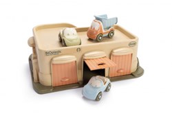 Dantoy Bio Play Garage - toy garage with 3 vehicles - sustainable bioplastic