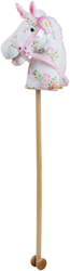 Bigjigs wooden hobby horse - classic toy flowers pink