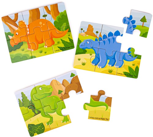 Bigjigs Dinosaur (6 Piece Puzzles) 3 Puzzles