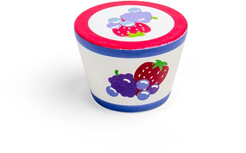 BigJigs wooden toy yoghurt pot - healthy pretend play accessory