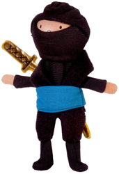 Fiesta Crafts finger puppet blue ninja - educational toy puppet