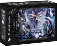 Bluebird Puzzle jigsaw Anne Stokes Silver Dragon Collage 1500 pieces-2