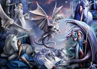 Bluebird Puzzle jigsaw Anne Stokes Silver Dragon Collage 1500 pieces