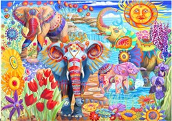Bluebird Puzzle jigsaw Elephants in the Garden - 2000 pieces animals