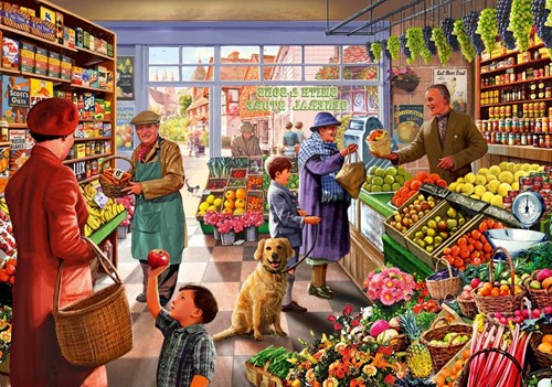 Bluebird Puzzle jigsaw Village Greengrocer - 2000 pieces colorful