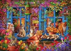 Bluebird Puzzle cats window shelf jigsaw - 300 pieces