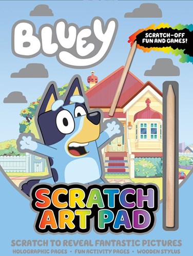 Totum Bluey scratch art pad with wooden stylus for kids