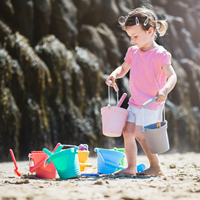BigJigs silicone toy bucket blush pink - flexible and durable-2