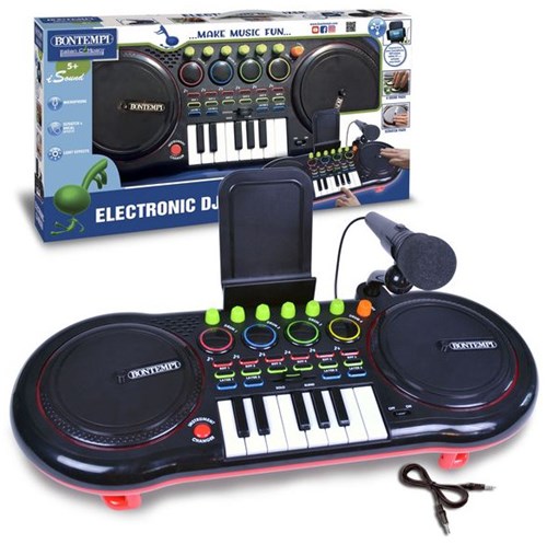 Bontempi DJ mixer music player with microphone and light effects black