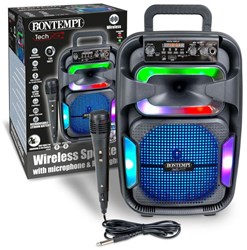 Bontempi wireless soundbox karaoke speaker with microphone and light effects