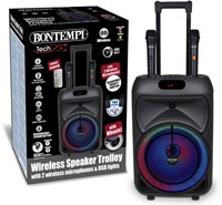 Bontempi wireless trolley soundbox with microphones and displays - karaoke speaker
