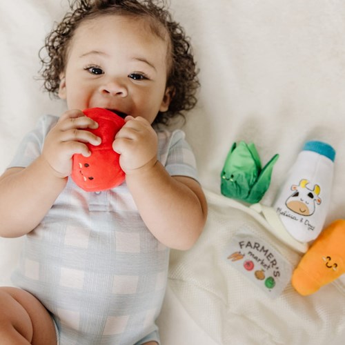 Melissa & Doug market grocery basket - sensory baby toy 5-piece set-2