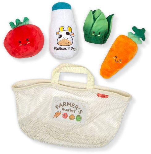 Melissa & Doug market grocery basket - sensory baby toy 5-piece set