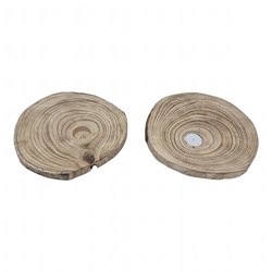 Hobbygroep wooden tree slice tealight holder rustic decor 25 cm