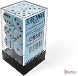 Chessex dice set blue black 16mm - 12 pieces - D6 dice