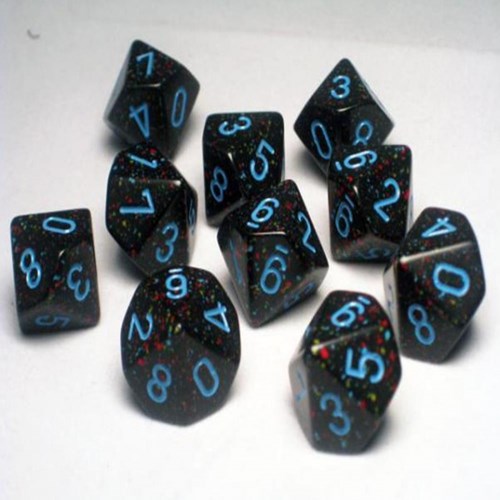 Chessex Blue Stars Speckled D10 Dice Set (10 pieces)
