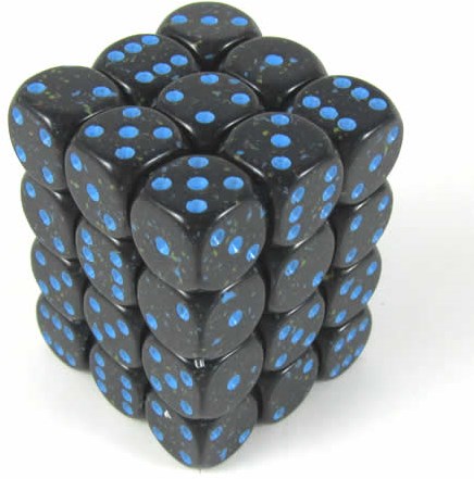 Chessex Blue Stars Speckled D6 12mm Dice Set (36 pieces)