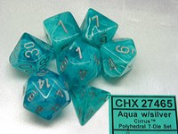 Chessex Cirrus Aqua/silver Polydice Dice Set (7 pieces)