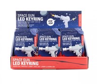 Kikkerland Space Gun keychain with LED light - toy gadget