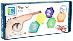 BS Toys shooting game rubber band gun wooden targets coordination