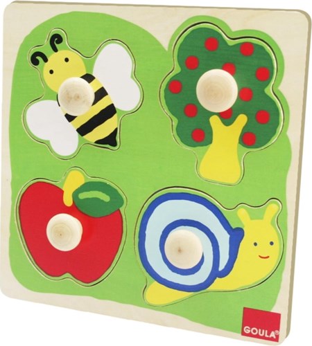Goula wooden orchard animal puzzle - educational toy for toddlers