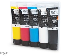 Creall acrylic paint set studio 5 colours 120ml tubes painting