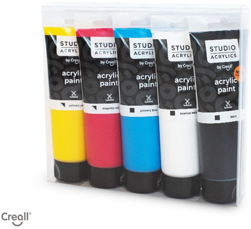 Creall acrylic paint set studio 5 colours 120ml tubes painting
