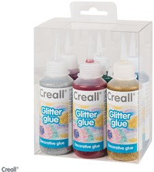 Creall glitter glue craft set 6x100ml for kids and adults