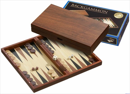 Philos Backgammon wooden board game medium - magnetic closure