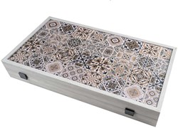 Philos Backgammon game Cassette Lefkada large wooden board