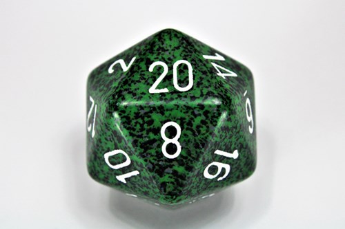 Chessex dice D20 speckled Recon 34mm white RPG Dungeons & Dragons